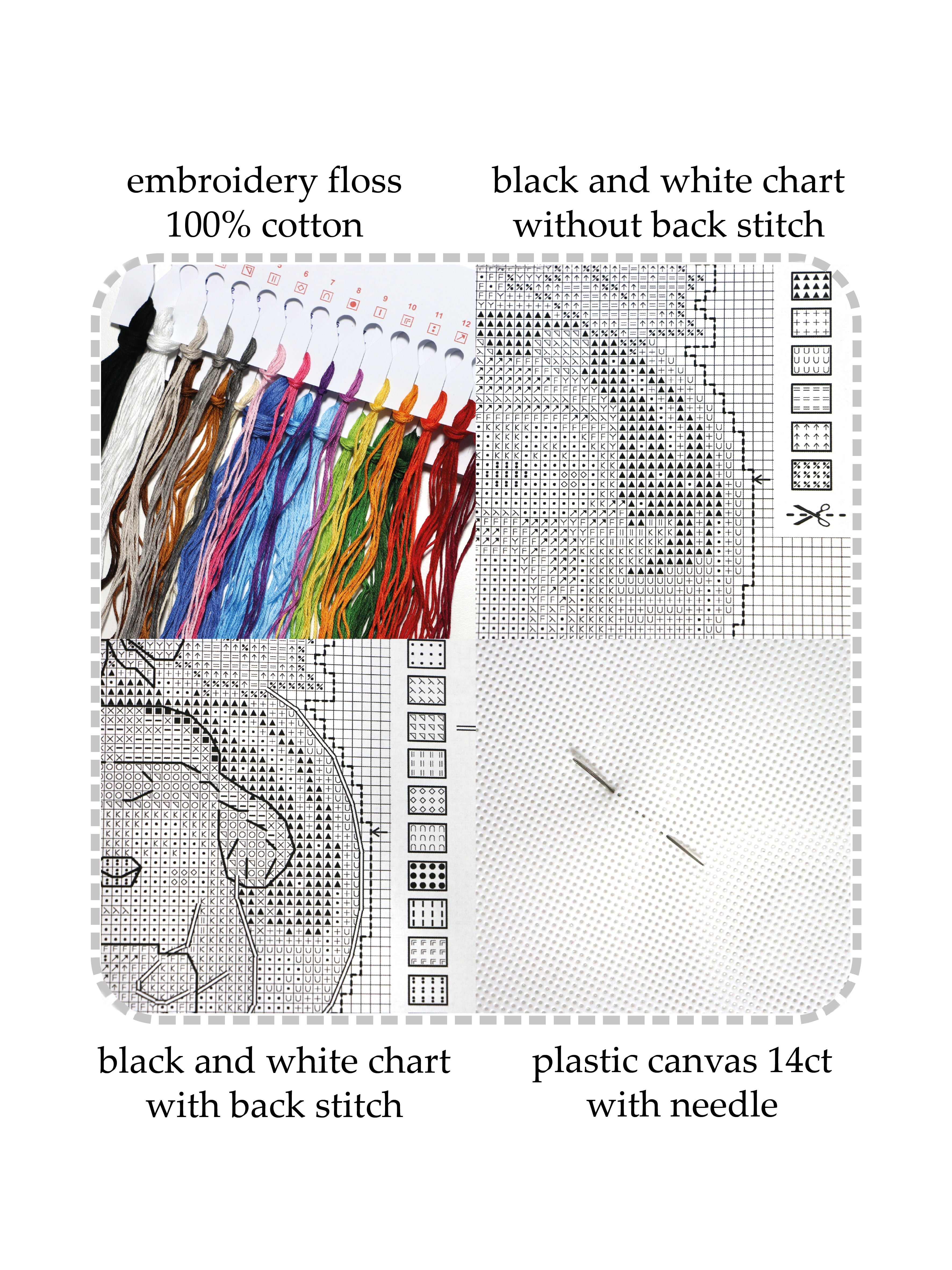 Pets in Sweaters 185CS Counted cross stitch kit with plastic canvas